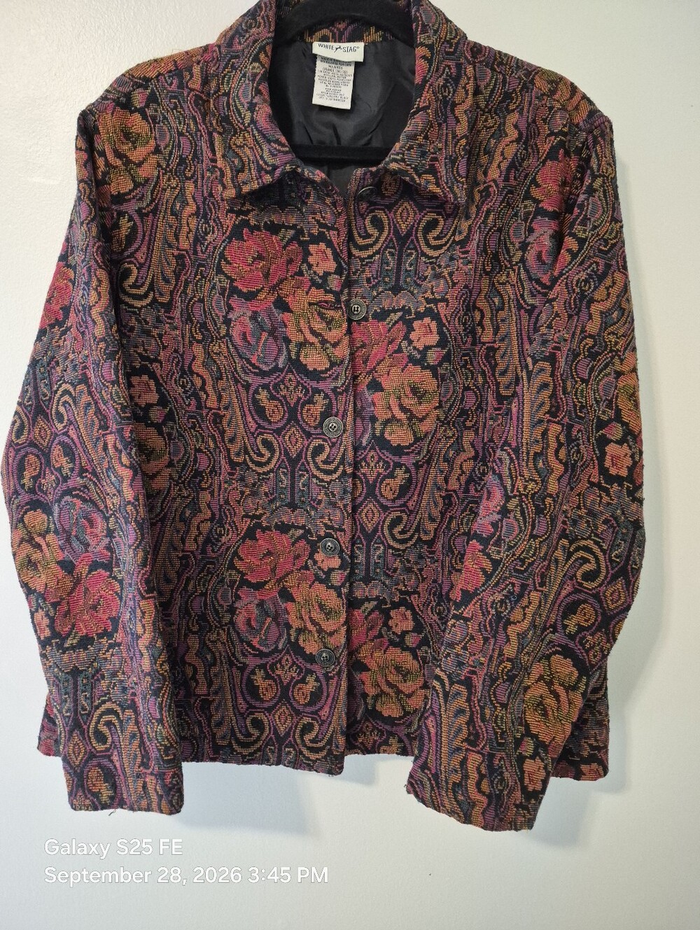 White Stag Multicolor Floral Jacquard Button Jacket